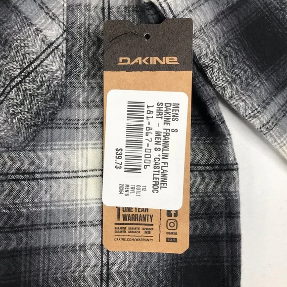 NWT Dakine Mens Franklin Flannel Shirt Size Small - Picture 6 of 13